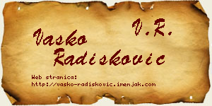 Vasko Radišković vizit kartica